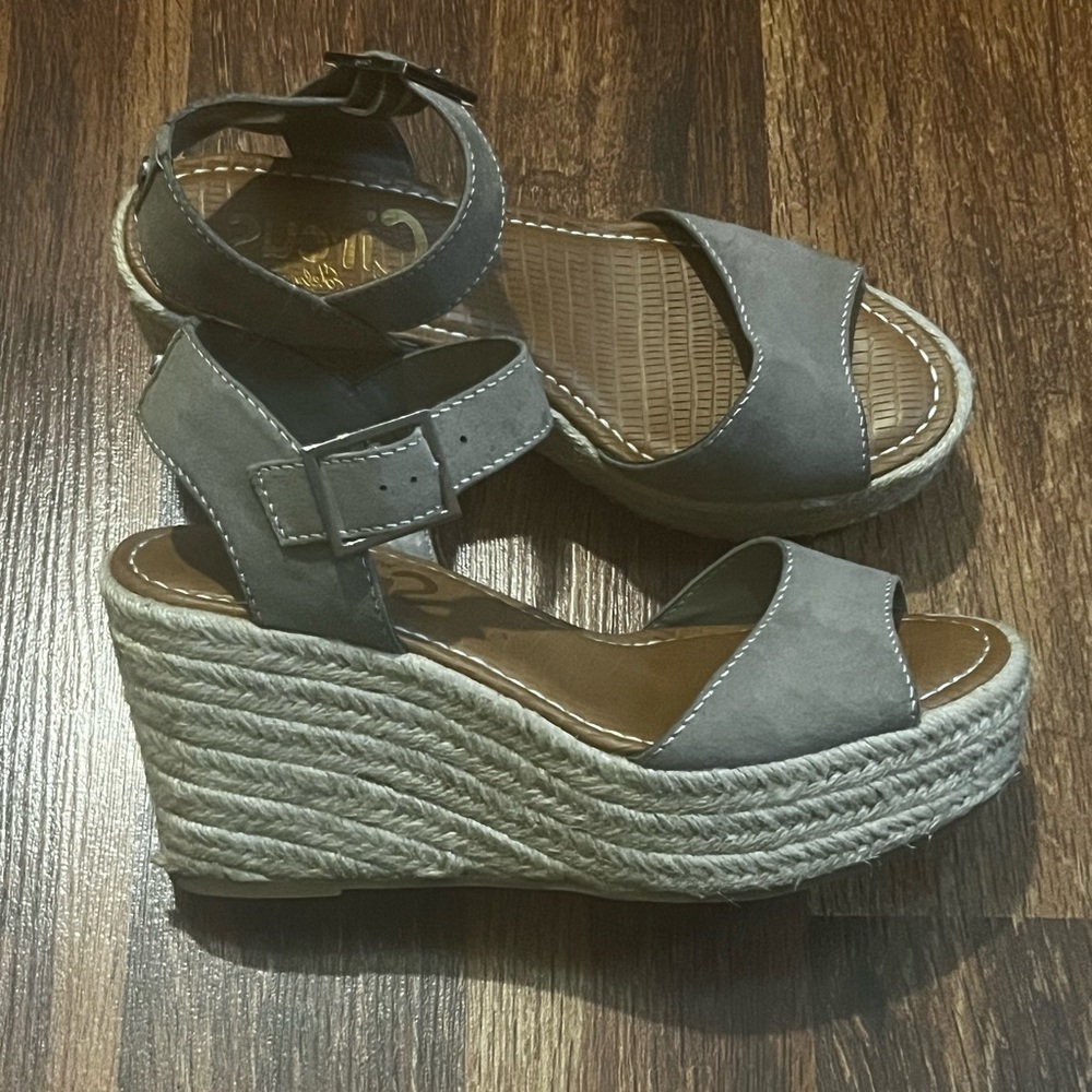 Sam Edelman Espadrilles Gray Sandals Size 7.5 - Picture 3 of 5